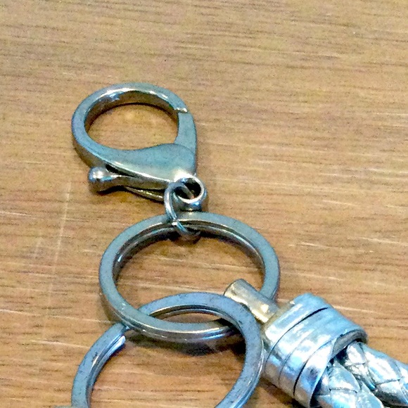 Key Chain w/ Crystal, Rhinestone Cross, Braided Rope - Picture 7 of 11